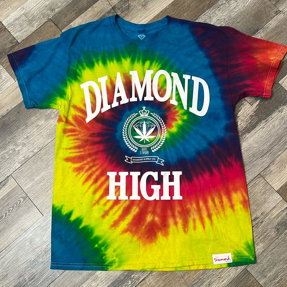 Diamond Supply Co. Blue Green Short Sleeve Tee T-shirt New Sz. L Diamond High